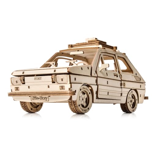 Little Story Holz Puzzle 3D pädagogisch Modell Do it Self Für Kinder Erwachsene Sammlerstück (FIAT 126P) von little story