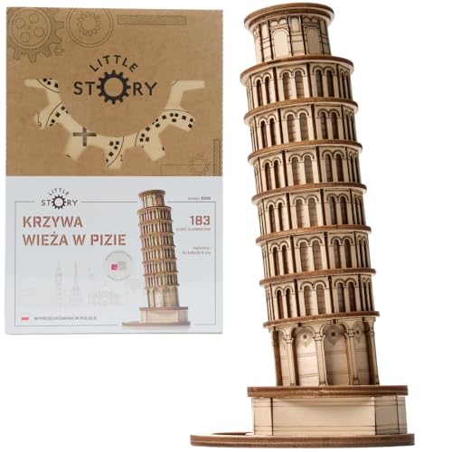 Little Story Holz Puzzle pädagogisch Modell 3D Set Do Self Für Kinder Erwachsene Geschenk… (Der Schiefe Turm von Pisa) von little story