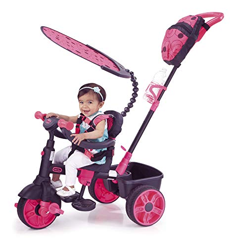 Little Tikes 4-in-1 Deluxe Edition Dreirad- Dreirad für Kleinkinder - 9 Monate bis 3 Jahre - Ganztägiges aktives Spiel - Neon Pink von little tikes