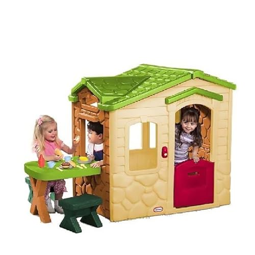 Little Tikes Gartenspielhaus - Gartenspielset - 20 Zubehörteile, Türklingel mit Soundeffekten - Fördert fantasievolles & aktives Spielen - für Alter 18 Monate bis 5 Jahre - Natur von little tikes