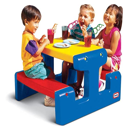 Little Tikes Picknicktisch (Primärfarben) - Platz für bis zu 4 Personen - Für Hausaufgaben, Projekte und Spiele - Grundfarben von little tikes