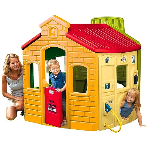 Little Tikes Tikes Town Spielhaus – Outdoor-Spielset – 4 Zonen – Enthält EIN Basketballnetz, EIN Ziel & mehr – Fördert fantasievolle & aktive Spiele – 18 Monate bis 5 Jahre – Evergreen von little tikes