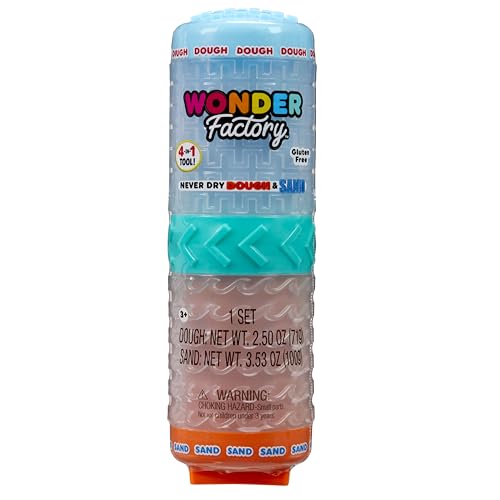 Wonder Factory Dough/Sand Mix Up 2er-Pack - Hellblau Dough + Orange Sand von little tikes
