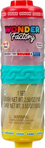 Wonder Factory Never Dry Dough und Sand Starter Set - 1 Tube mit 104 ml Sand & 1 Tube mit 74 ml Knete, Trocknet Nicht Aus, Glutenfrei, Kreatives Spielzeug für Kinder, Unendliche Spielmöglichkeiten von little tikes