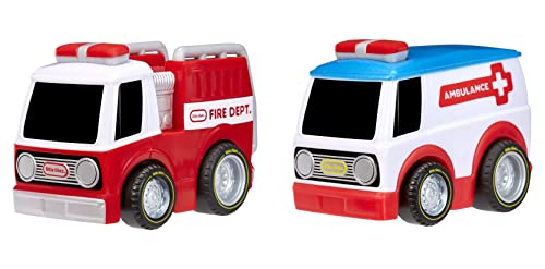 little tikes My First Cars Crazy Fast Cars - RACIN' Responders 2er-Pack - Notfall-Aufziehautos - 15 m Reichweite - Realistisches Design - Fördert die Fantasie - Für Kinder ab 2 Jahren von little tikes