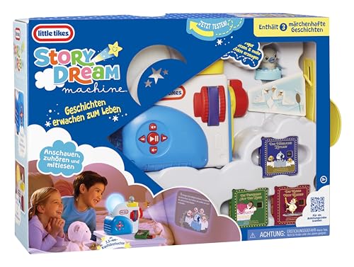 little tikes Story Dream Machine Starter-Set mit 3 klassischen Märchen – Licht-, Ton- und Audioprojektor für Kinder – Enthält 3 Geschichten und 1 Figur – Für Kinder ab 3 Jahren von little tikes