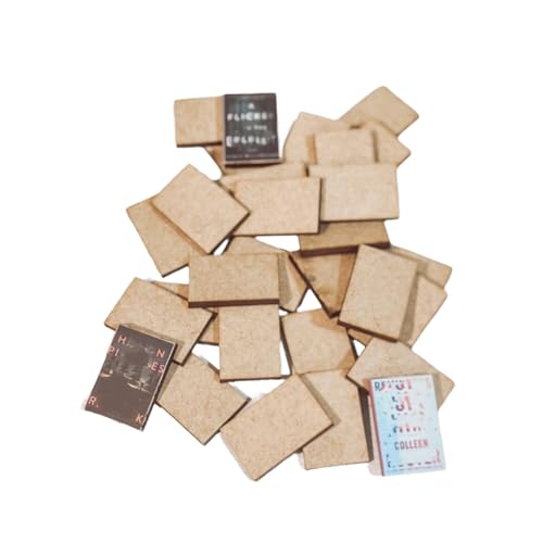Blanko-Mini-Bücher für Miniatur-Bücherregale, Puppenhaus-Bücher im Maßstab 1:12, drucken Sie die Deckblätter und Rückseite der Bücher, die Sie gelesen haben, erstellen Sie Ihre eigene kleine von liwupro