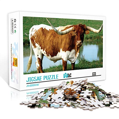 Erwachsenenpuzzle 1000 Teile Longhorn Holzpuzzle Puzzle Familienspiel DIY Geschenk 75x50cm 1000 Teile Intelligenz-Herausforderungspuzzle für Erwachsene und Kinder von lixiaochao