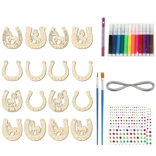 lmoikesz 20 Stück Hufeisen Dekorationsstücke für Bastelprojekte von Jungen und Mädchen, unvollendete Holzausschnitte in Hufeisenform, 20 Stück lmoikesz 20 Stück Hufeisen Dekorationsstücke für Bastelprojekte von Jungen und Mädchen, unvollendete Holzausschnitte in Hufeisenform, 20 Stück von lmoikesz