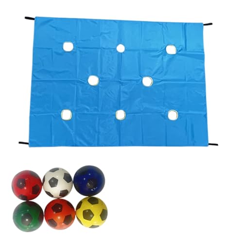 lmoikesz Cave Plane Teambuilding Spiel – Oxford Stoff, wasserdicht, für Sport, 6 Schwammbälle, Zusammenhalt, für und Spiel (78 x 57 Zoll), Blau von lmoikesz