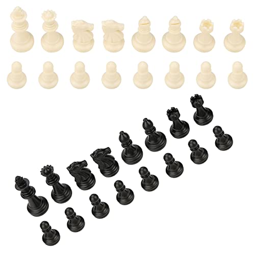 lockish Schachfiguren, Ersatzschachfiguren International 32 Standardschachfiguren Ersatzturnierschachfiguren Schwarz & Weiß von lockish