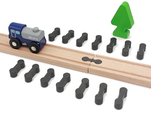 Locorico - Set mit 15 Verbindungsstücken männlich in Knochenform für Zug aus Holz, kompatibel mit Brio von locorico