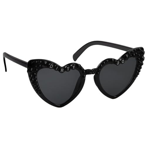 Loghohu Dekoration zum 30. Geburtstag, Brillen, herzförmige Sonnenbrille, lustig, Kunststoff, schmutzig, 30. Geburtstag, Dekoration für Damen, Mädchen, Partyzubehör, Dekoration, Geschenke (schwarz) Loghohu Dekoration zum 30. Geburtstag, Brillen, herzförmige Sonnenbrille, lustig, Kunststoff, schmutzig, 30. Geburtstag, Dekoration für Damen, Mädchen, Partyzubehör, Dekoration, Geschenke (schwarz) von loghohu