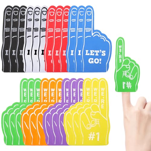 Loghohu Schaumstoff-Finger, Mini-Handfächer, Schaumstoff-Finger für Sport, Motto-Party, Basketball, Baseball, Fußball, Team, Cheerleader, Geschenke (8 Farben) von loghohu