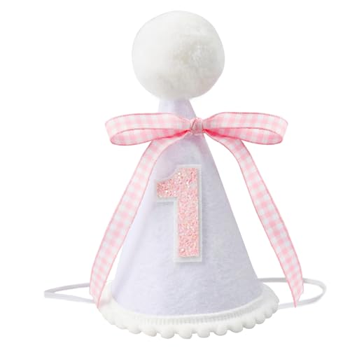 loghohu 1 Geburtstag Hut,1 Geburtstagshüte Mit Rosa Schleife,Handgemachte Stoff Partyhüte Kegelhut mit Pom Topper für Mädchen Junge Ein Jahr Alt Kindergeburtstagsfeier Dekoration loghohu 1 Geburtstag Hut,1 Geburtstagshüte Mit Rosa Schleife,Handgemachte Stoff Partyhüte Kegelhut mit Pom Topper für Mädchen Junge Ein Jahr Alt Kindergeburtstagsfeier Dekoration von loghohu