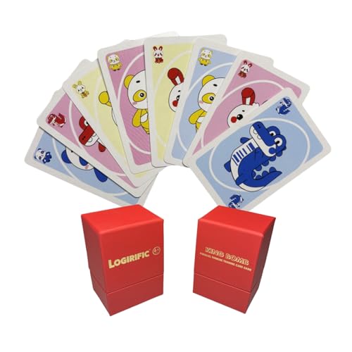 King Bomb Thinking Logic Training Kartenspiel, 108 Karten, 1-8 Spieler, Geeignet ab 6 Jahren, Memory Matching Cards, Strategiespiel, Sehtraining für Kinder, Family Fun Game, Deutsche Ausgabe von logirific