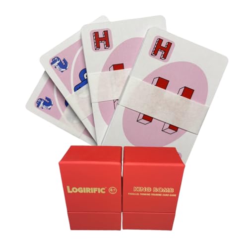 logirific King Bomb Memory Matching Kartenspiele,Gehirn-Logik-Trainingsspiel, Lustiges Lernspiel für Teenager-Strategiespiel, 108 Karten,Interaktives Familienspiel ab 6 Jahre Kinder und Erwachsene von logirific