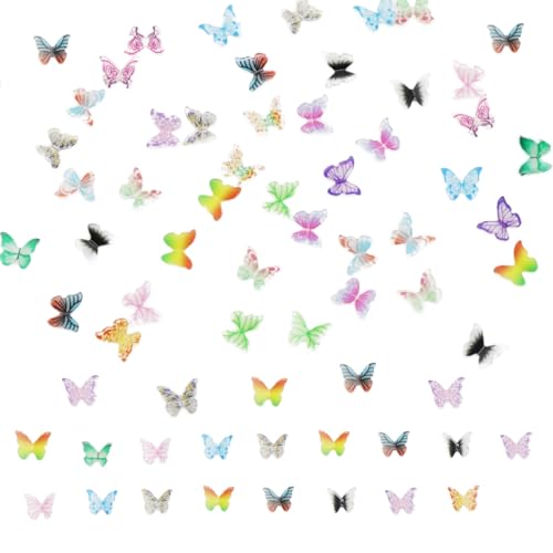 50 Stück Mikro Schmetterling Resin Schmetterling Deko,Miniatur Schmetterling Nagelschmuck Nailart 3D Kleine Schleife, Bunte Mini-Schmetterlings Dekoration,Harz Schmetterling zum Basteln Feenhaus 50 Stück Mikro Schmetterling Resin Schmetterling Deko,Miniatur Schmetterling Nagelschmuck Nailart 3D Kleine Schleife, Bunte Mini-Schmetterlings Dekoration,Harz Schmetterling zum Basteln Feenhaus von lokxmve