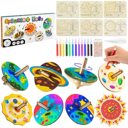 lomdung 12 Stück Holzkreisel Bausatz Kinder, Kinder Planeten Kreisel mit Malwerkzeugen, Basteln mit Holz, Gyroskope holzstücke, als Mitgebsel Geburtstag Gastgeschenke lomdung 12 Stück Holzkreisel Bausatz Kinder, Kinder Planeten Kreisel mit Malwerkzeugen, Basteln mit Holz, Gyroskope holzstücke, als Mitgebsel Geburtstag Gastgeschenke von lomdung