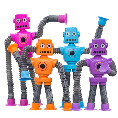 lomdung 4 Stück Teleskop-Saugnapf Roboter Spielzeug, Autismus-Spielzeug, ändernde Teleskopröhre, Lustiges Pädagogisches Stressabbau-Spielzeugs, Partygeschenke für Jungen und Mädchen lomdung 4 Stück Teleskop-Saugnapf Roboter Spielzeug, Autismus-Spielzeug, ändernde Teleskopröhre, Lustiges Pädagogisches Stressabbau-Spielzeugs, Partygeschenke für Jungen und Mädchen von lomdung