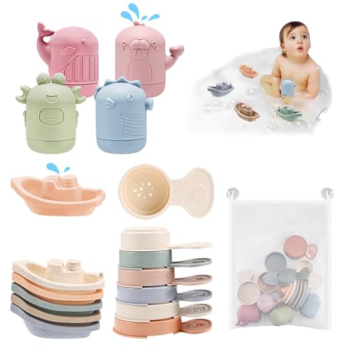 16 Stück Badewannenspielzeug,Baby Badespielzeug mit Spritztiere Boote Badelöffeln,Baby Silikon Wasserspielzeug Kinder,Schwimmbad Badewanne Bad Spielzeug für Jungen Mädchen 3 Jahre 16 Stück Badewannenspielzeug,Baby Badespielzeug mit Spritztiere Boote Badelöffeln,Baby Silikon Wasserspielzeug Kinder,Schwimmbad Badewanne Bad Spielzeug für Jungen Mädchen 3 Jahre von lompyeu