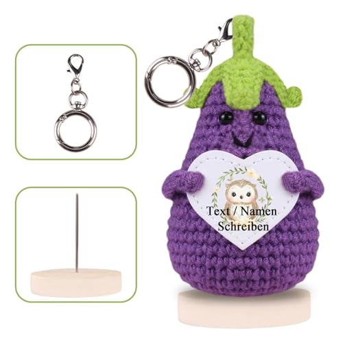 loongway Handgehäkelte Pocket-Aubergine mit Fidget-Funktion – Personalisiertes Glücksgeschenk für Büro und Alltagsmomente loongway Handgehäkelte Pocket-Aubergine mit Fidget-Funktion – Personalisiertes Glücksgeschenk für Büro und Alltagsmomente von loongway