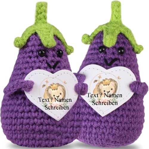 loongway Handgehäkelte Pocket-Aubergine mit Fidget-Funktion – Personalisiertes Glücksgeschenk für Büro und Alltagsmomente loongway Handgehäkelte Pocket-Aubergine mit Fidget-Funktion – Personalisiertes Glücksgeschenk für Büro und Alltagsmomente von loongway