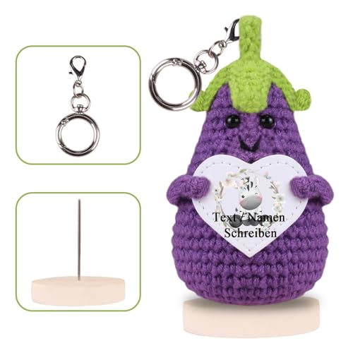 loongway Handgehäkelte Pocket-Aubergine mit Fidget-Funktion – Personalisiertes Glücksgeschenk für Büro und Alltagsmomente loongway Handgehäkelte Pocket-Aubergine mit Fidget-Funktion – Personalisiertes Glücksgeschenk für Büro und Alltagsmomente von loongway