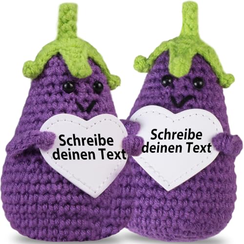 loongway Lustige Auberginen-Häkelpuppe – Premium PP-Baumwolle-Kuscheltier als Originelle Geschenkidee von loongway