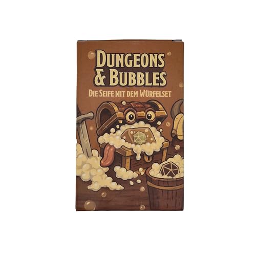 Rollenspiel Seife Dungeons & Bubbles – mit verstecktem Würfelset (D4–D100), Handgemacht in Deutschland, 160 g von lootchest