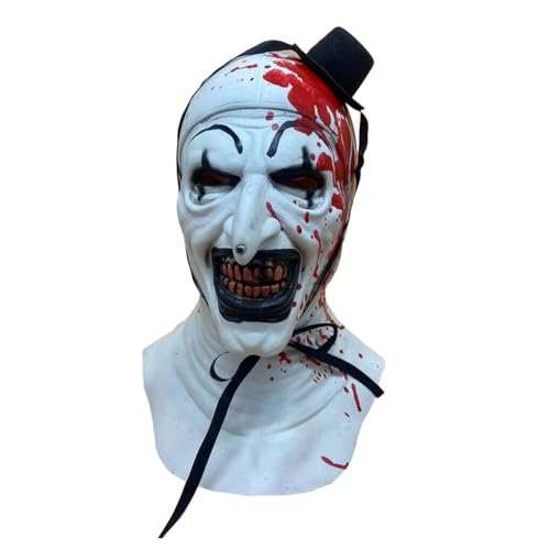 lopituwe Gruselige Halloween Clown Maske, einfach zu tragen, aus hochwertigem Latex, Cosplay Clown Maske, blutige Horror Maske, Joker Latex Maske, Typ 2 von lopituwe