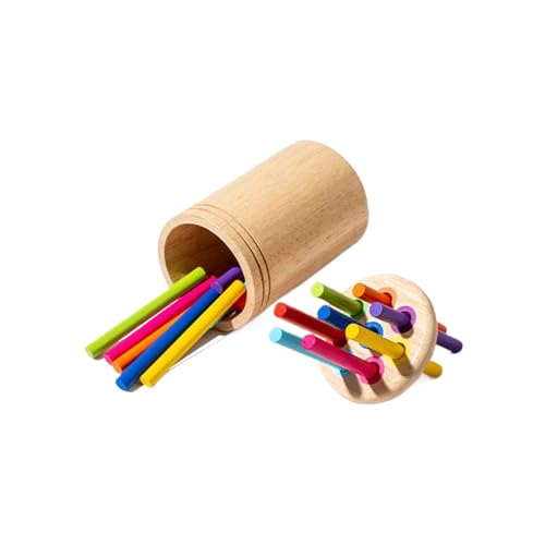 lopituwe Puzzlebecher für Kinder aus massivem Gummibaumholz. Sicher und glatt. Hergestellt aus massivem Gummibaumholz. Puzzlebecher für Kinder mit Farbklassifizierung, Typ+1 von lopituwe