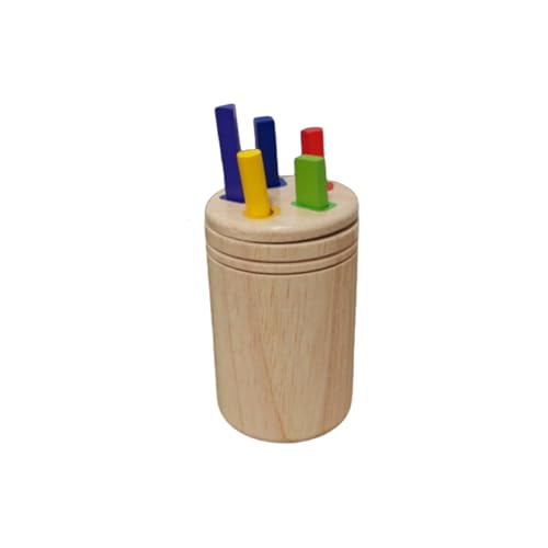 lopituwe Puzzlebecher für Kinder aus massivem Gummibaumholz. Sicher und glatt. Hergestellt aus massivem Gummibaumholz. Puzzlebecher für Kinder mit Farbklassifizierung, Typ+3 von lopituwe