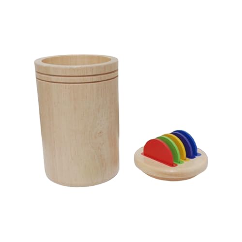 lopituwe Puzzlebecher für Kinder aus massivem Gummibaumholz. Sicher und glatt. Hergestellt aus massivem Gummibaumholz. Puzzlebecher für Kinder mit Farbklassifizierung, Typ+5 von lopituwe