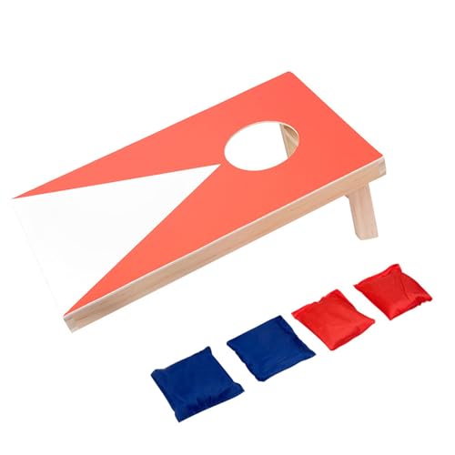 lopituwe Tragbares Cornhole Set – Wurfspiel Set, Bag Challenge Corn mit 4 Sandsäcken, Holz, Hand Auge Koordination, alle, Mittel (rot) von lopituwe