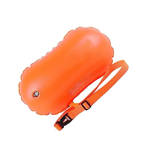 lopituwe Trockenschwimmsack Aufblasbare Schwimmboje mit Gürtel Doppelgassack Helle Farbpackung Hilfsmittel Trainingsgerät Camping Rafting Taschen, Orange von lopituwe