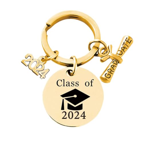 Schlüsselanhänger Klasse 2024, Abschlussgeschenke für 2024, Abschluss-Schlüsselanhänger, Edelstahl, für Jungen, Souvenir, Stahl von lopjk