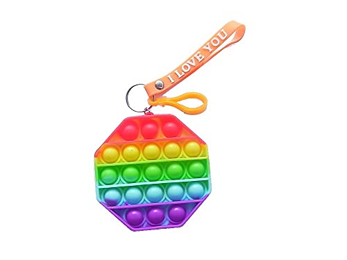 lordies Push It Pop Fidget Bubble Spielzeug Antistress Popit Tasche Schlüssel Anhänger Multicolot Bunt Mehrfarbig von lordies