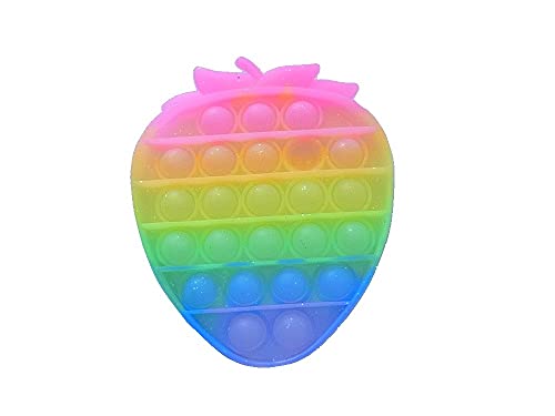 lordies Push It Pop Glitzer Fidget Bubble Pop Spielzeug Antistress Popit Erdbeere Bunt Multicolor von lordies