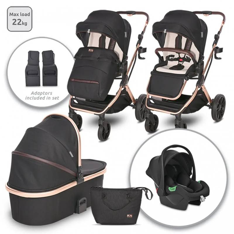 Trio Lorelli Glory Black + Seggiolino Auto i-Sieze Portata 22 Kg von lorelli