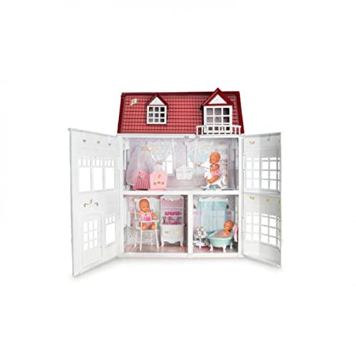 los Barriguitas - Klassisches Puppenhaus Set mit vielen Räumen, Möbeln und Spielzubehör - Für Kinder ab 3 Jahren, Berühmt (700017220) von los Barriguitas