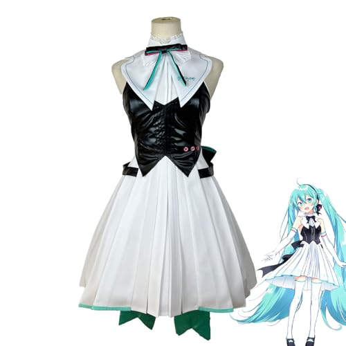 lovtuwr Anime M'iku Cosplay Kostüm Outfit Symphony Uniform Komplettes Set Frauen Mädchen Halloween Dress Up Anzug(Size:XS,Color:weiß) von lovtuwr