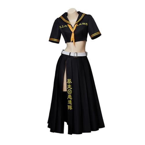 lovtuwr Cosplay Kostüm Tokyo Revengers Outfit Uniform Mantel Hemd Hosen Komplettes Set Halloween Karneval Party Dress Up Anzug Für Frauen Männer(Size:S,Color:ROSA) von lovtuwr