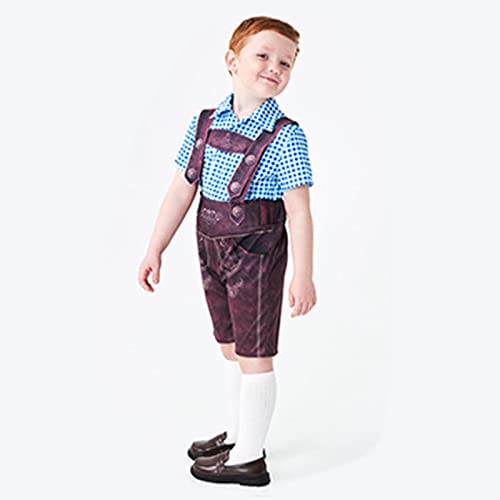 lozssnigzi 3 Teilig Trachtenset Kinder Oktoberfest Kostüm Set Jungen Kurze Trachtenhose mit Kariert Trachtenhemd und Trachtensocken Cosplay Outfit, Blau lozssnigzi 3 Teilig Trachtenset Kinder Oktoberfest Kostüm Set Jungen Kurze Trachtenhose mit Kariert Trachtenhemd und Trachtensocken Cosplay Outfit, Blau von lozssnigzi