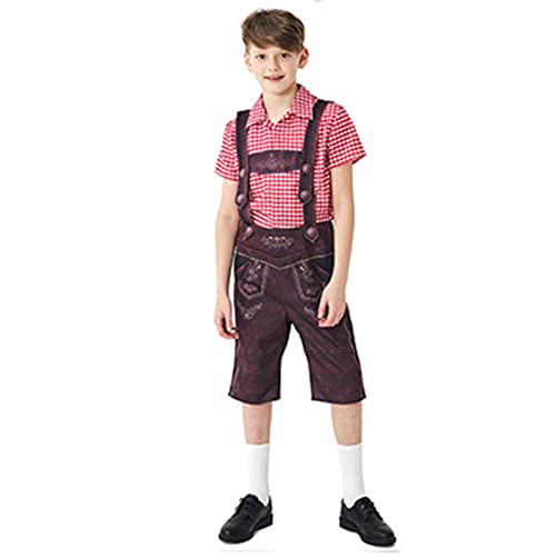 lozssnigzi 3 Teilig Trachtenset Kinder Oktoberfest Kostüm Set Jungen Kurze Trachtenhose mit Kariert Trachtenhemd und Trachtensocken Cosplay Outfit, Rot lozssnigzi 3 Teilig Trachtenset Kinder Oktoberfest Kostüm Set Jungen Kurze Trachtenhose mit Kariert Trachtenhemd und Trachtensocken Cosplay Outfit, Rot von lozssnigzi