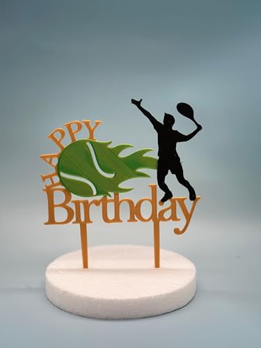 Tennis Happy Bitrhday Cake Topper Geburtstag Torten Stecker von lrsweetdesign