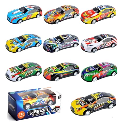 10 Stück Auto Spielzeug Set,Kann Vorwärts Gehen Aufziehauto, Matchbox Auto Als Geschenk Für Kinder Ab 3 4 5 6 7 8 Jahre, Zufällige 10-Stücke (Mit Farbkasten) von ltoSrfnb