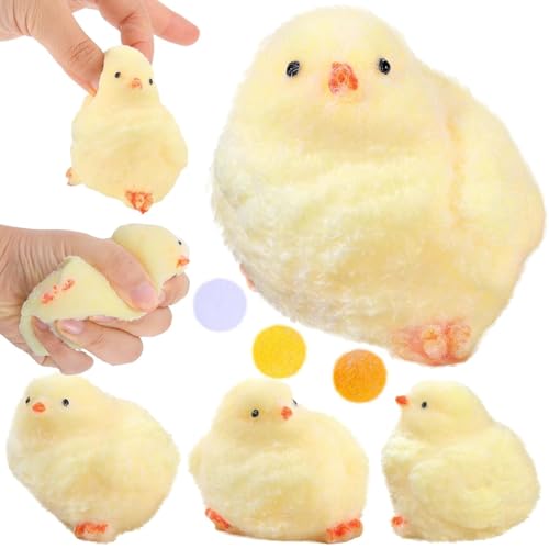 6 handgemachte Plüschspielzeug für Küken, Silikon Kompression und Stress Relief Spielzeug, Quetsch Spielset süße Anti Stress Spielzeug für Kinder, taba Squishy, Squishy（Huhn） von ltoSrfnb