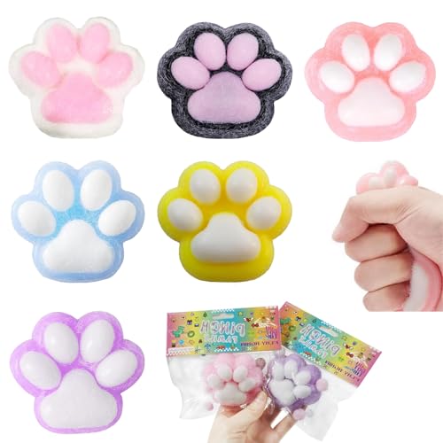 6 Stück Taba Squishy, Fufu Squishy, Squishy Toy, Süße Weiche Katzenpfoten Quetschspielzeuge,Stressabbau Fidget Toys für Kinder und Erwachsene, Stressabbau-Sensory-Spielzeuge（6 von ltoSrfnb