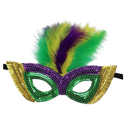luoluoluo Damen Maskerade Masken, Halbgesichts Karnevalsmasken, Frauen Feder Maskerade Maske, zum Neujahrs Halloweenkostüm Maskenball Vorfall Verkleiden Venezianische Maske von luoluoluo
